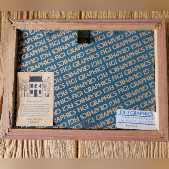 Vintage 70's Framed Scherenschnitte By Figi Graphics Happiness Begins With Love - Picture 2 of 5